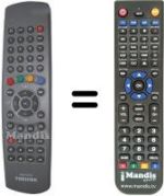 Comandos à distância equivalente Toshiba 42WH46P