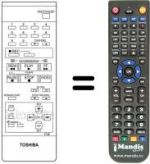 Comandos à distância equivalente Toshiba 7014-8347