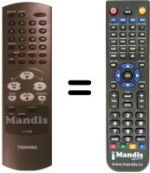 Comandos à distância equivalente Toshiba V729W