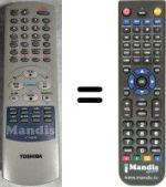 Comandos à distância equivalente Toshiba V622EW