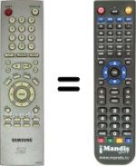 Comandos à distância equivalente Samsung DVDMC20