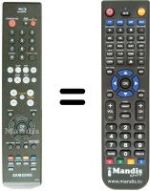 Comandos à distância equivalente Samsung BDP1400
