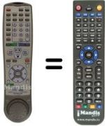 Comandos à distância equivalente Hitachi DV-W1