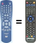Comandos à distância equivalente Hitachi DV-P305E