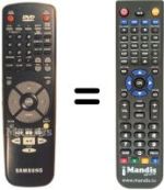 Comandos à distância equivalente Samsung DVD907