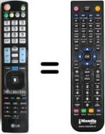 Comandos à distância equivalente LG 55 LW 450