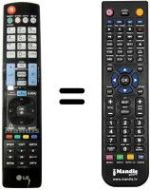 Comandos à distância equivalente LG 42 LV 375A