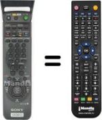 Comandos à distância equivalente Sony SLV-SF 90