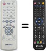 Comandos à distância equivalente Samsung DVD P-142