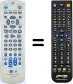 Comandos à distância equivalente LG DV 8900 C