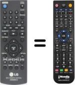 Comandos à distância equivalente LG DVX 682