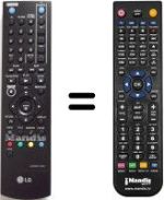 Comandos à distância equivalente LG DRT-389 H