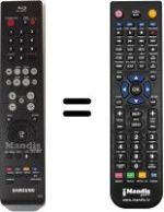Comandos à distância equivalente Samsung BD P-2500
