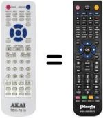 Comandos à distância equivalente Akai TDX-7018
