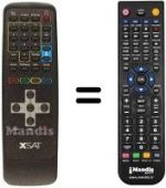 Comandos à distância equivalente Xsat CDTV 410