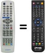 Comandos à distância equivalente LG 6710V00077V