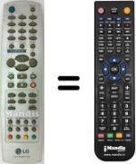 Comandos à distância equivalente LG 6710V00112E