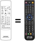 Comandos à distância equivalente Daewoo DVR8680SV