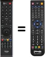 Comandos à distância equivalente Toshiba 32XV566DG