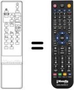 Comandos à distância equivalente Toshiba 1400RBW