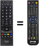 Comandos à distância equivalente Toshiba 26EL833