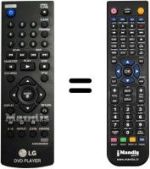 Comandos à distância equivalente LG DV647