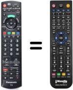 Comandos à distância equivalente Panasonic N2QAYB000350