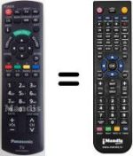 Comandos à distância equivalente Panasonic N2QAYB000603