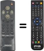 Comandos à distância equivalente Daewoo CTV2075