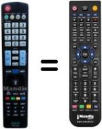 Comandos à distância equivalente LG 105-214C