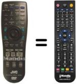 Comandos à distância equivalente JVC XV505