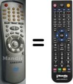 Comandos à distância equivalente Samsung SV-DVD1E