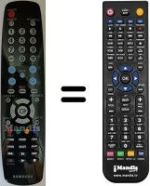 Comandos à distância equivalente Samsung LE32A568P3W/XXE
