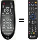 Comandos à distância equivalente Samsung LE37A567P2W/XXE