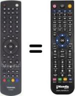 Comandos à distância equivalente Toshiba CT-8023