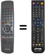 Comandos à distância equivalente Toshiba 34VH26P
