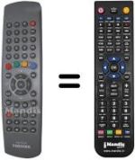 Comandos à distância equivalente Toshiba 42WH46P