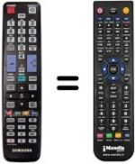 Comandos à distância equivalente Samsung UE46D6510