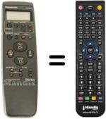 Comandos à distância equivalente Panasonic VEQ1562