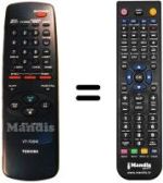 Comandos à distância equivalente Toshiba V705W