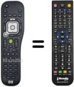 Comandos à distância equivalente HP MEDIACENTER2