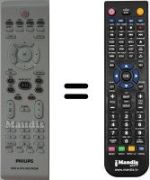 Comandos à distância equivalente Philips DVD-R3360H