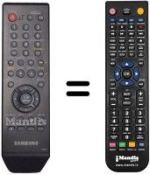 Comandos à distância equivalente Samsung DVD-1080P9