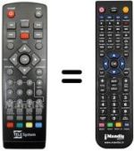 Comandos à distância equivalente Telesystem TS6280