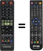Comandos à distância equivalente Samsung HVS59065