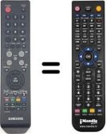Comandos à distância equivalente Samsung HVS54876