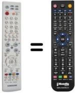 Comandos à distância equivalente Samsung SEC15154