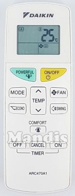 Comando &agrave; dist&acirc;ncia original DAIKIN ARC470A1