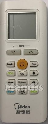 Comando &agrave; dist&acirc;ncia original MIDEA RG702HBGEF