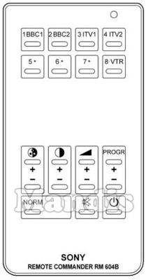 Comando à distância original SONY RM 604 B (A1009009A)